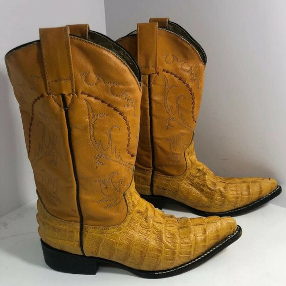 MENS VINTAGE GRANO DE ORO YELLOW LEATHER - Picture 1 of 12